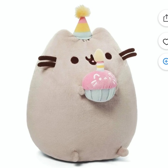 GUND Pusheen Snackables 🎂🥳Birthday Cupcake Plush Stuffed Animal, Gray, 10.5" - Picture 2 of 8